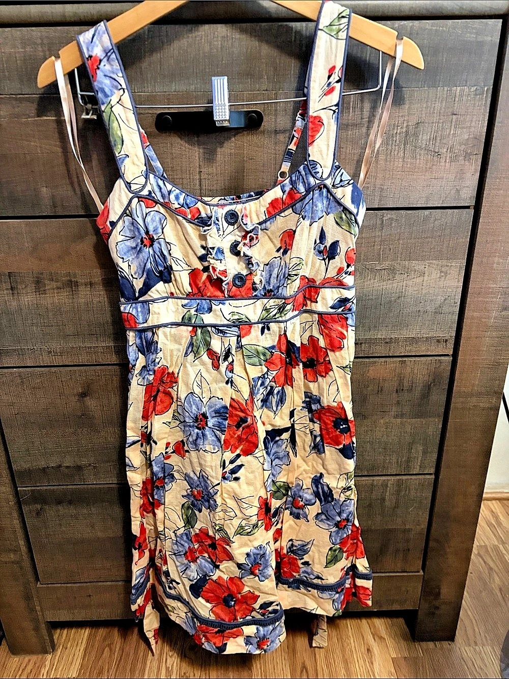 Jessica Simpson Floral Mini Dress in Cream & Red Size 4